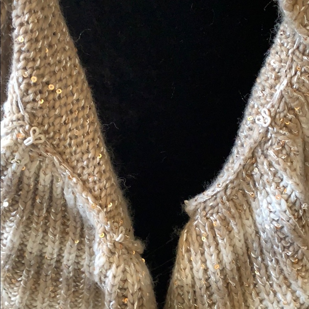 NWT INC Taupe Sequin Ombré Nostalgia Sweater Sz L - Picture 12 of 14